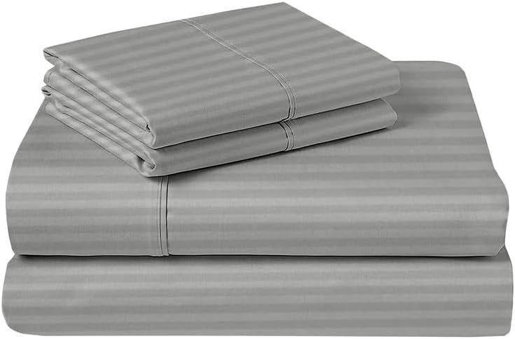Rajlinen Rv Bunk Bed Sheets 32X80 – 100% Cotton RV Sheet Set, 4-Piece Fitted Sheets for Camper, Motorhome, Travel Trailer, Cot or Kids Bunk Beds, Deep Pocket, Fits Up to 8 Mattress, Light Grey Stripe - Image 5